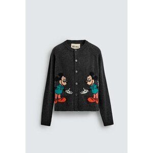 ZARA MICKEY MOUSE WOOL CARDIGAN HARRY LAMBERT FOR ZARA X DISNEY